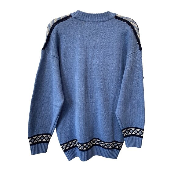 Vintage 90s Lord Isaacs Cardigan Size Medium Button Up Fair Isle Deadstock NEW - Picture 2 of 7